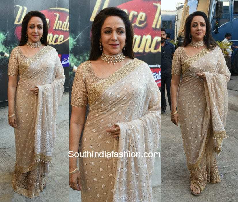 Hema Malini's saree look at Super Dancer Season 2