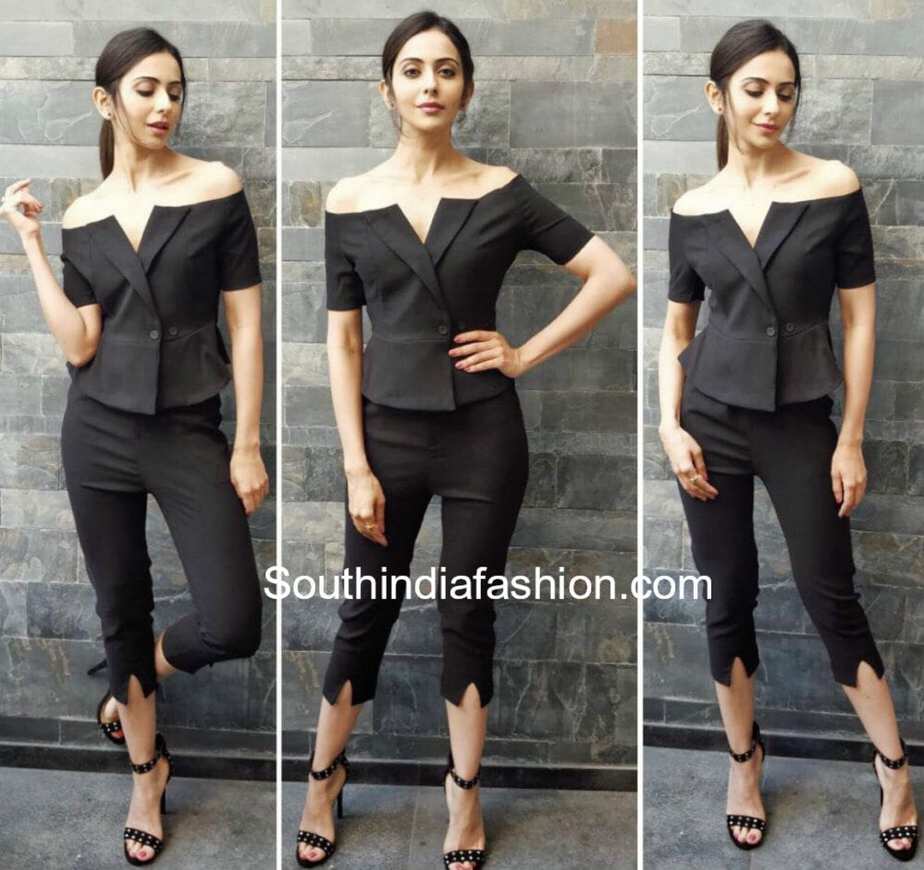 rakul preet singh dress aiyaary promotions