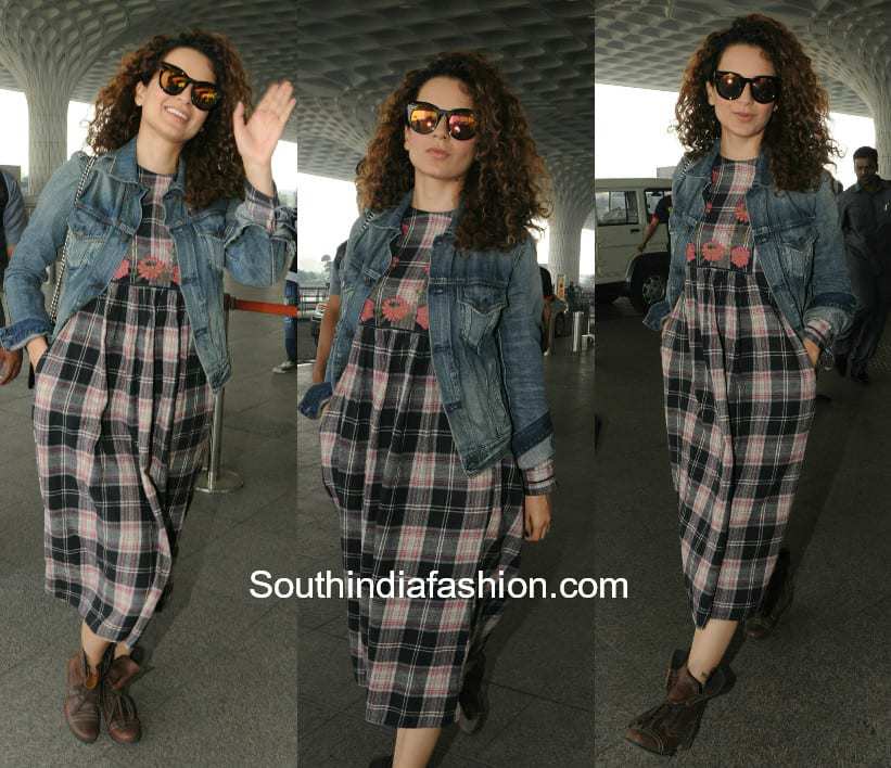 Kangana Ranaut in Zara at the airport