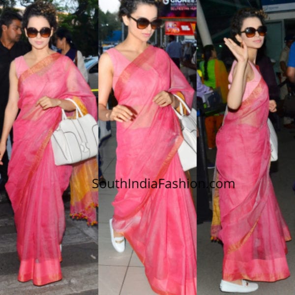 kangana-in-pink-saree