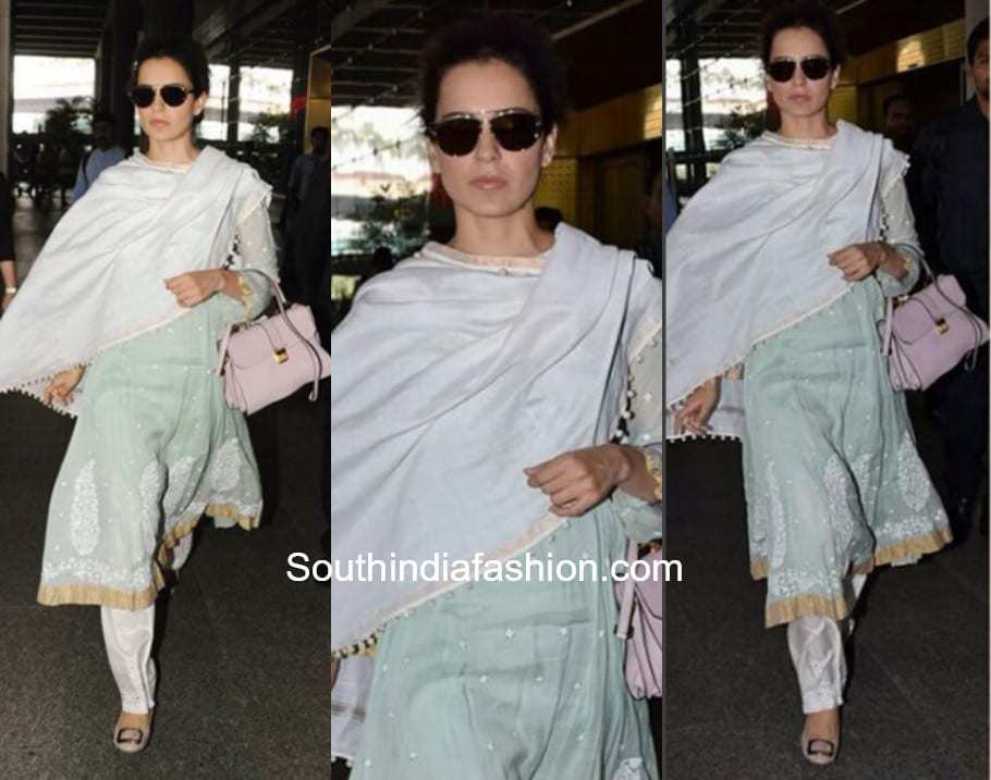 Kangana Ranaut in a salwar at the airport