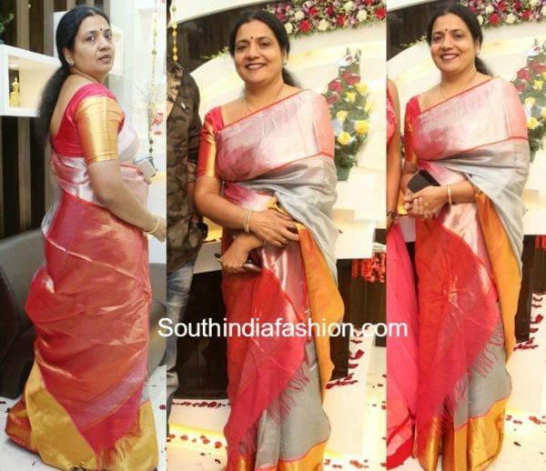 jeevita rajasekhar in kanchi organza saree