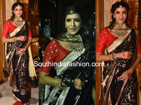 lakshmi manchu black banarasi saree teach for change