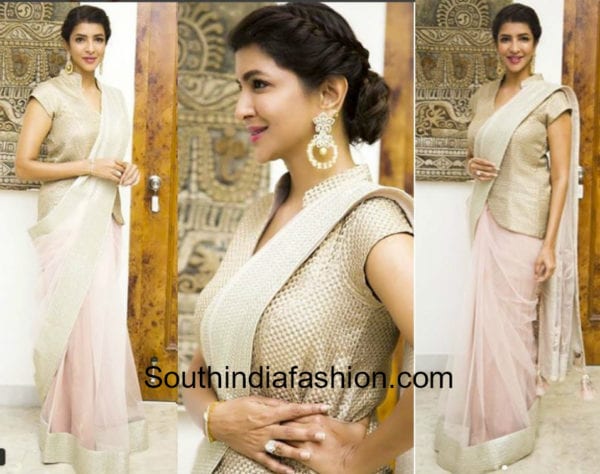 lakshmi manchu saree with jacket