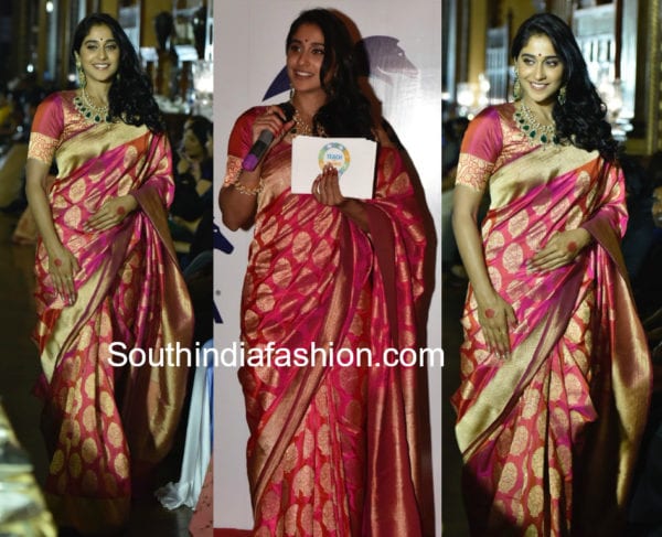 regina cassandra at teach for change event banarasi saree