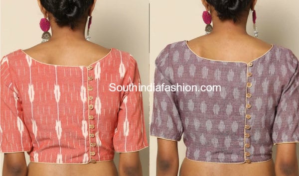 blouse designs with buttons on back