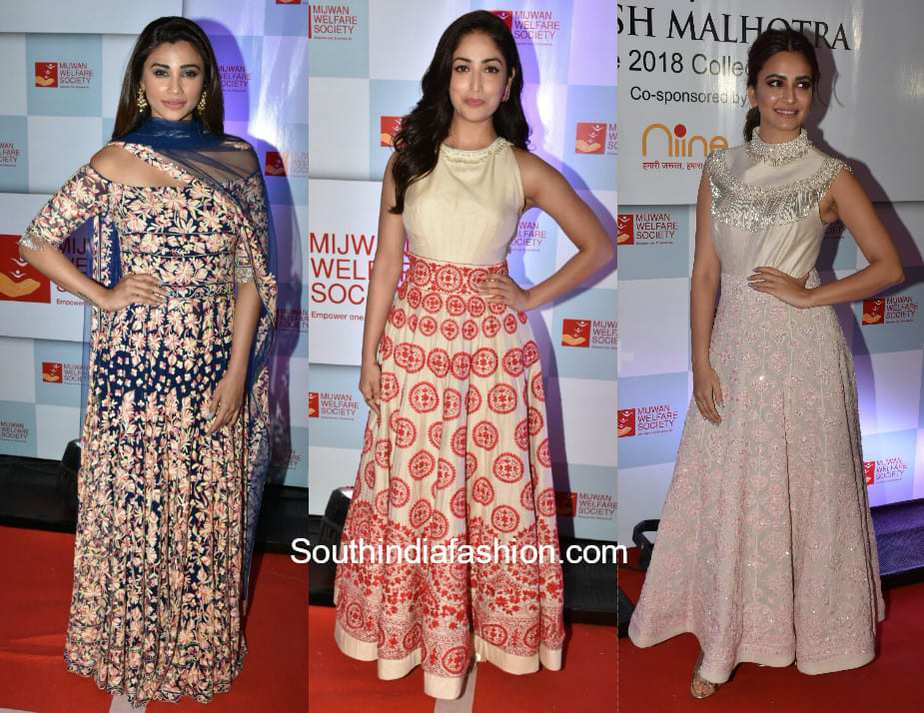 Yami Gautam, Kriti Kharbanda and Daisy Shah in Manish Malhotra at The Walk Of Mijwan Show