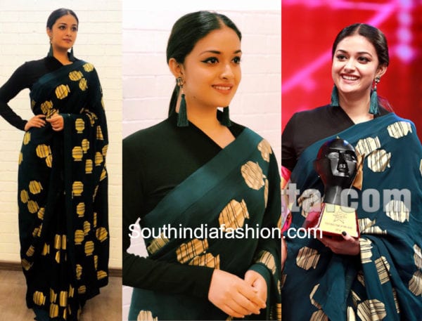 keerthy suresh saree galatta nakshatra awards 2018