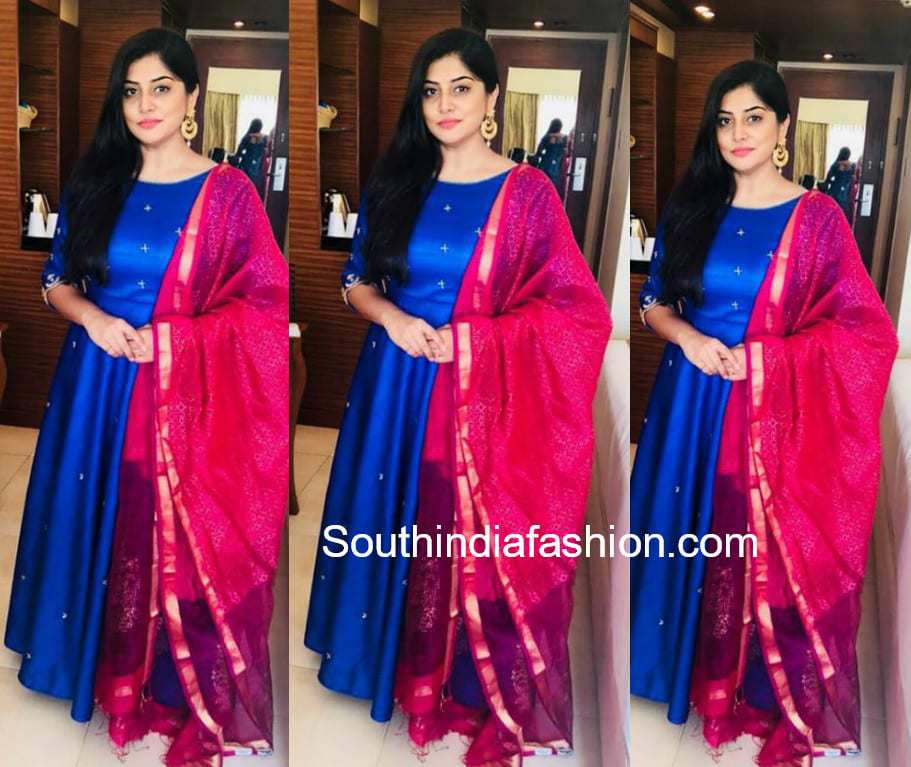 manjima mohan blue anarkali