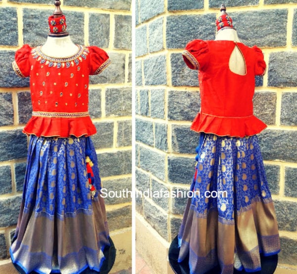 kids pattu pavada designs