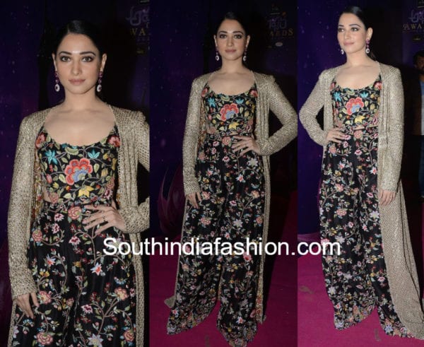 tamannaah bhatia in anamika khanna dress at zee apsara awards 2018