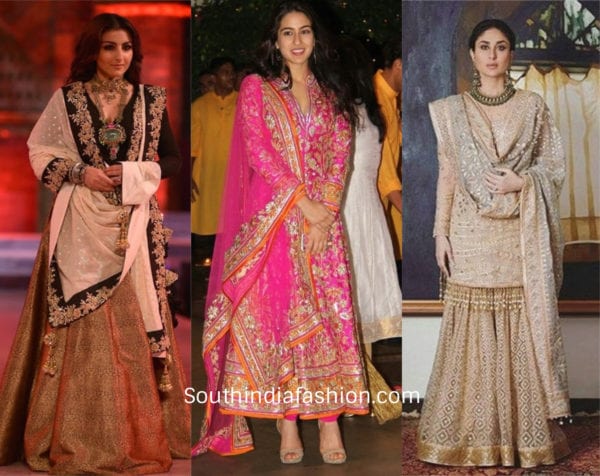 actresses in nawabi lehenga