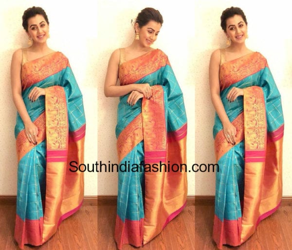 nikki galarani kanjeevaram saree by sarangi