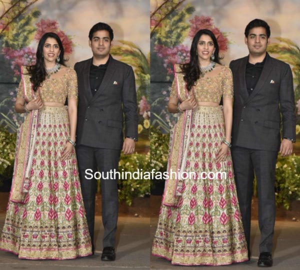 sloka mehta akash ambani at sonam kapoor wedding reception