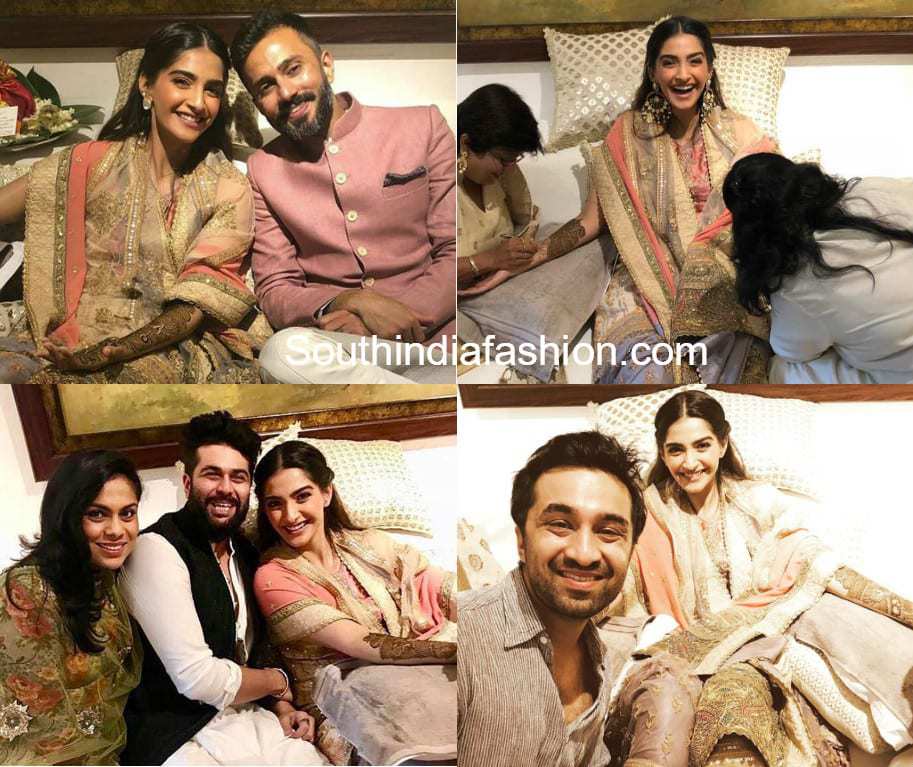 sonam kapoor anand ahuja mehendi function photos