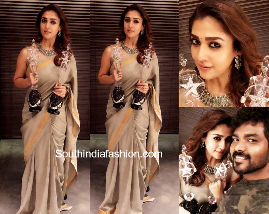 nayanthara saree at vijay awards