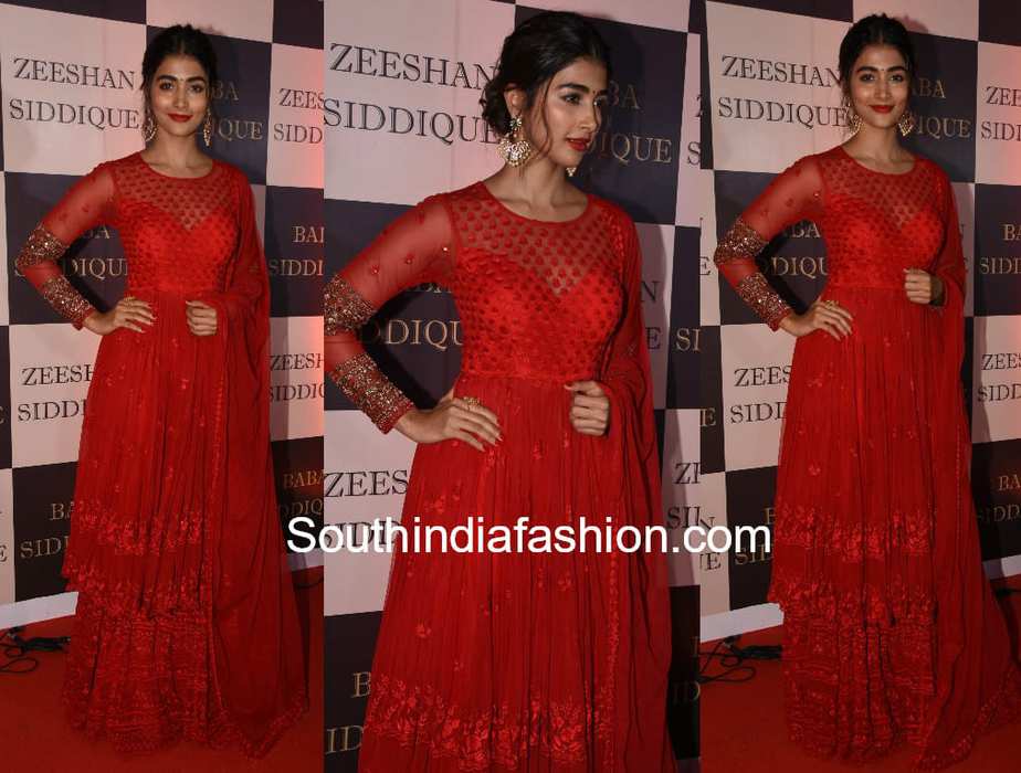 Pooja Hegde looks ravishing in red at Baba Siddique's Iftar party ...