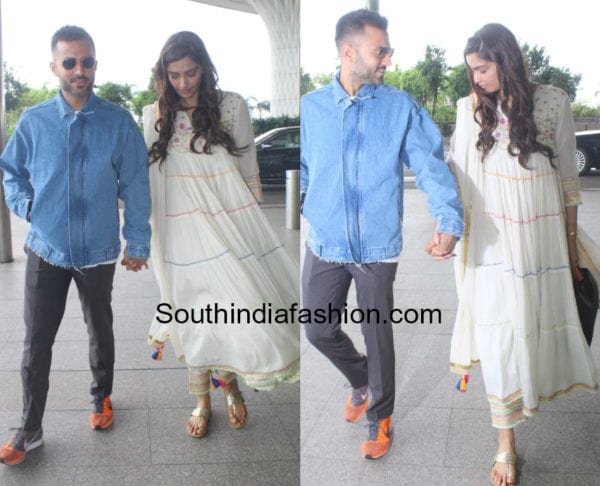 sonam kapoor anand ahuja at airport