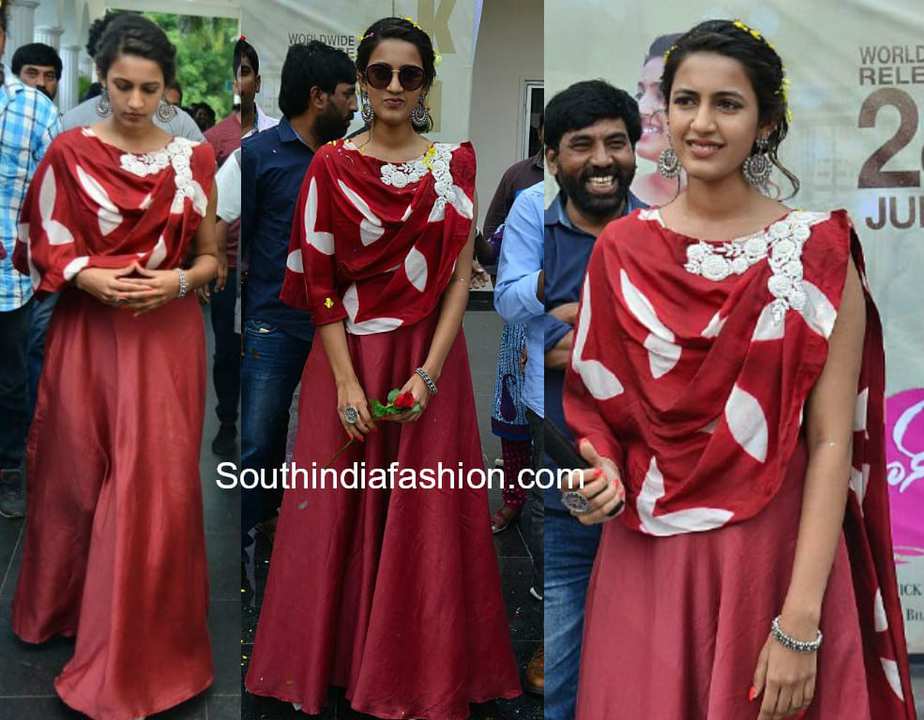 niharika konidela maroon gown happy wedding promotions