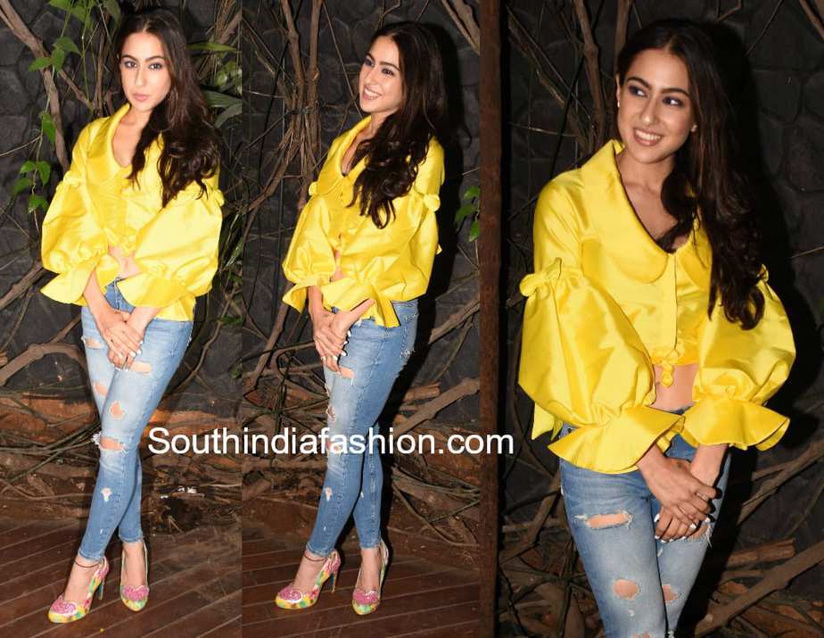 sara ali khan jeans yellow top