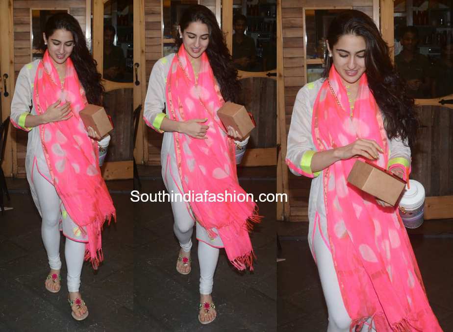 sara ali khan white salwar kameez