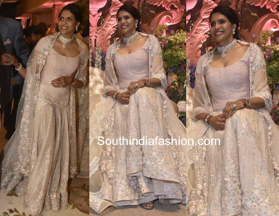 shalini bhupal lehenga in shriya bhupal sangeet