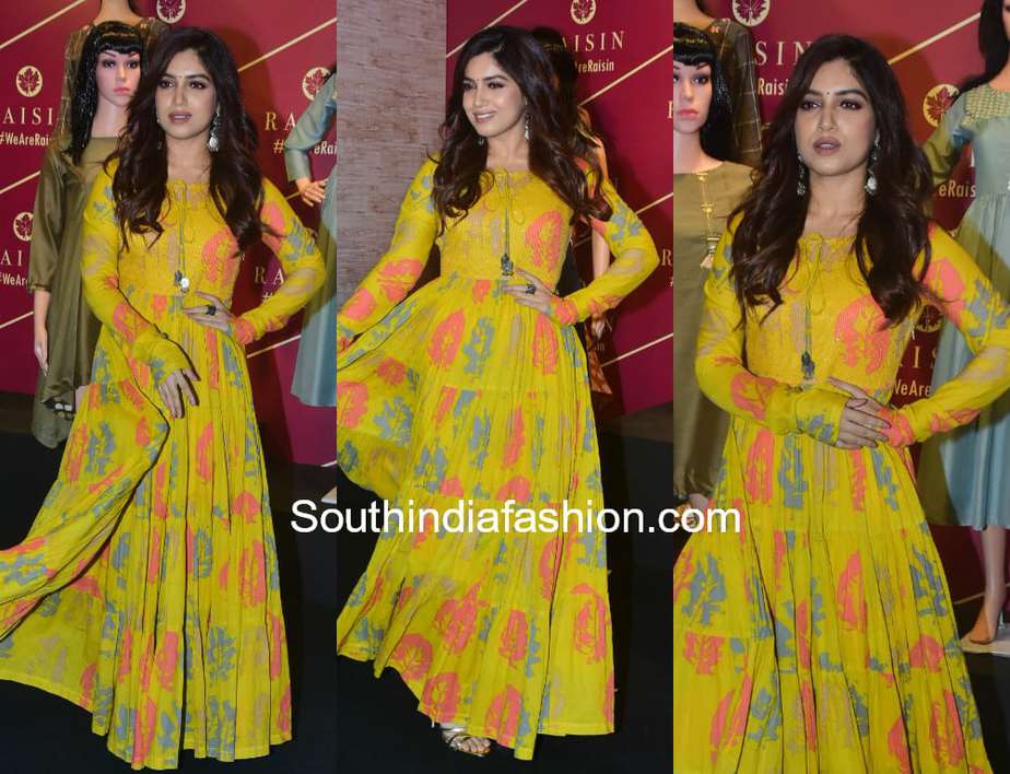 bhumi pednekar yellow maxi dress raisin