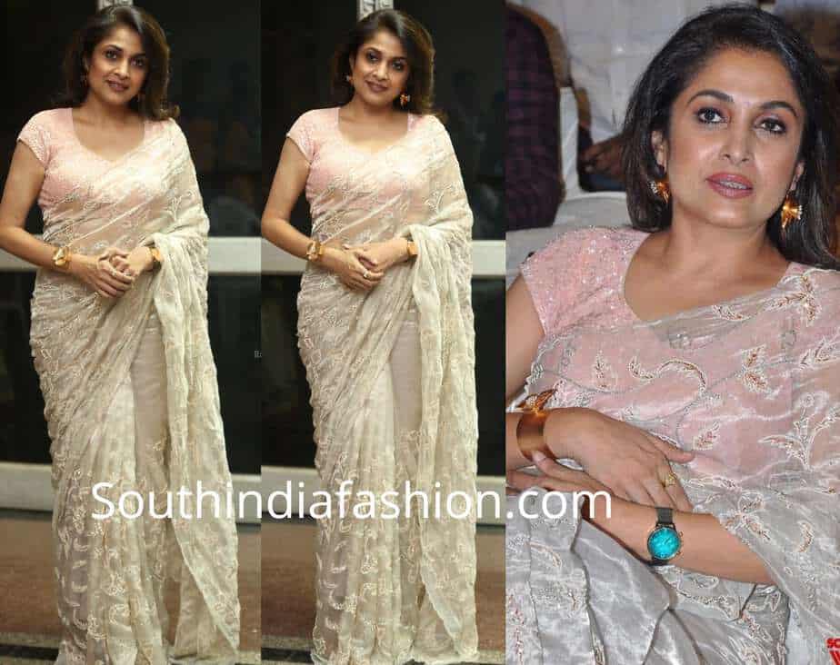 ramya krishnan white saree sailaja reddy pre release event