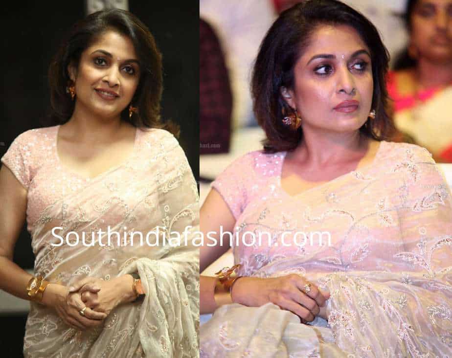 ramya krishnan white saree sailaja reddy pre release event 