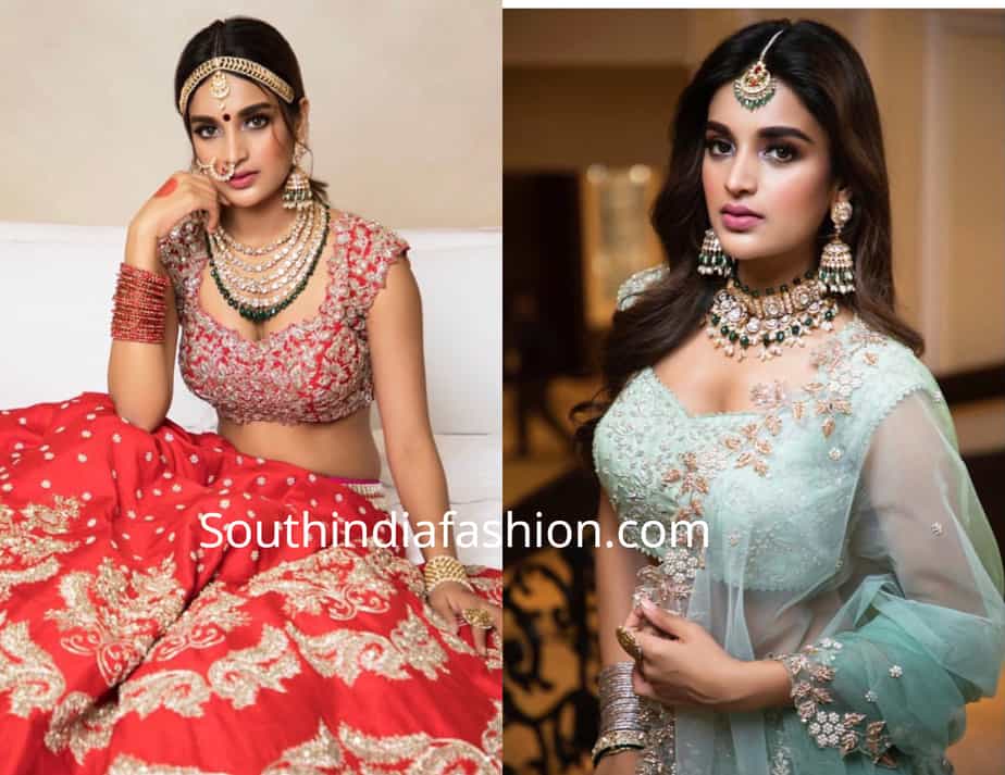 nidhhi agerwal in anushree reddy lehenga