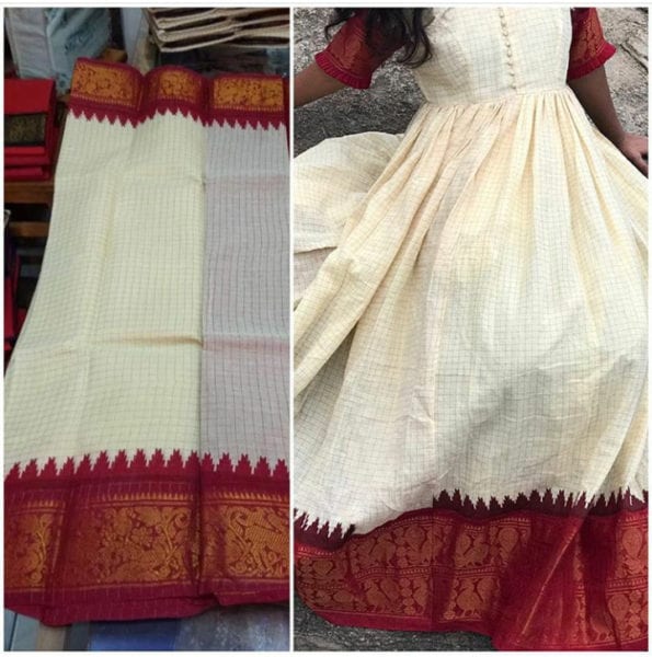 convert old silk sarees to dress