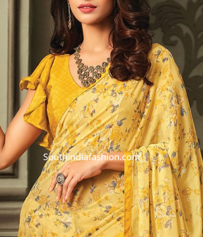 blouse design for chiffon saree