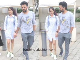 Genelia and Rietesh Deshmukh in casual wear