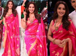 madhuri dixit pink saree dance deewane