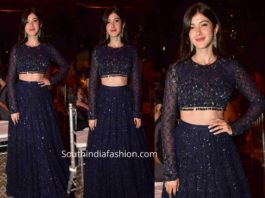 shanaya kapoor blue lehenga bali sangeet