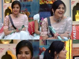 sreemukhi blue saree bigg boss rakhi episode (3)