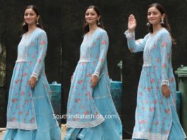 alia bhatt blue kurta lehenga