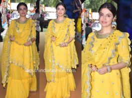 divya khosla kumar yellow sharara ganesh puja 2019