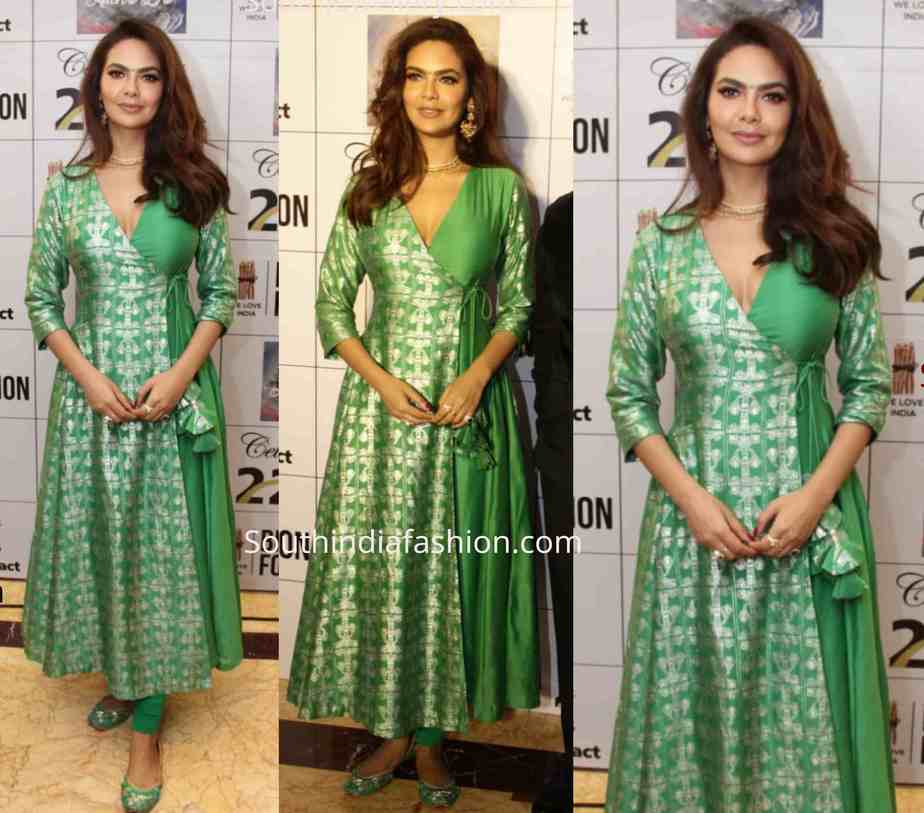 eesha gupta green kurta bhamla foundation event