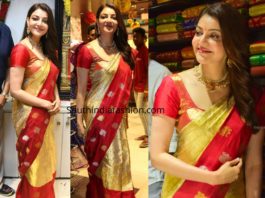 kajal aggarwal pattu saree mangalya shopping mall launch