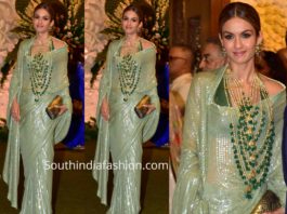 natasha poonawala saree and satlada haar at ambani ganesh puja