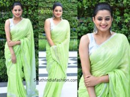 priya mani green linen saree (1)