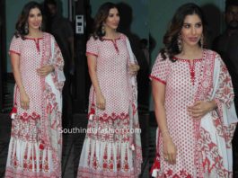 sophie choudry sharara suit at arpita khan ganesh puja 2019