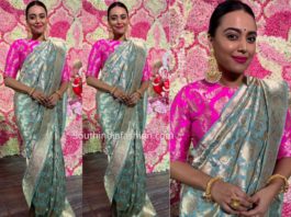 swara bhaskar in raw mango saree