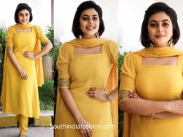 actress poorna yellow salwar kameez