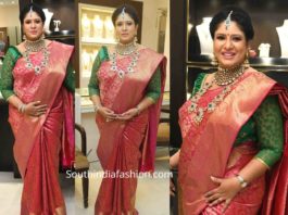 actress sanghavi pattu saree at tbz festive collection launch