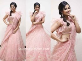 anjali pink ruffle lehenga