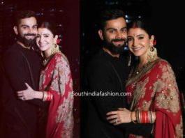 anushka sharma karwa chauth red sabyasachi saree