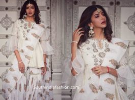 lakshmi manchu white sharara suit