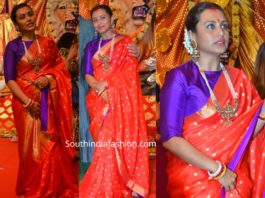 rani mukerji silk saree durga puja 2019